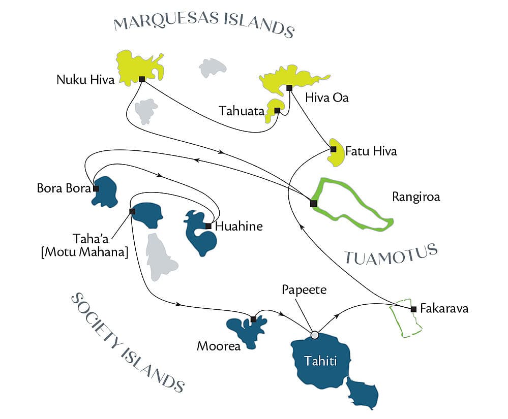 Marquesas, Tuamotus & Society Islands